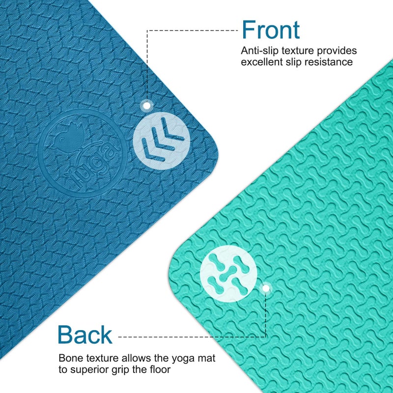IUGA Yoga Mat Thick Non Slip Anti-tear Pilates Mat Eco Friendly Hot Yoga Mats for Workout & Exercise(72"x 24"x 6mm) - Image 3